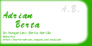 adrian berta business card