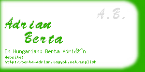 adrian berta business card